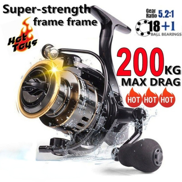 2023 New Upgrade 5.2:1 High Speed Metal Spool Spinning Reel Saltwater Reel  Fishing Reel HE500-7000 Max Drag 200kg Reel Fishing
