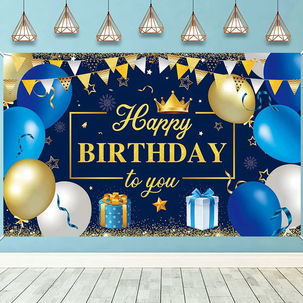 Happy Birthday Party Decorations Backdrop Banner Birthday Banner ...