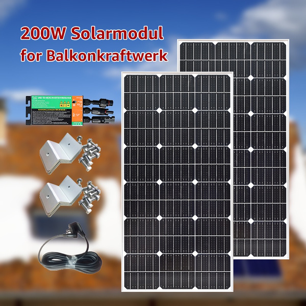 Balkonkraftwerk 200W Glass Solar Panel Kit Photovoltaic Charger with ...
