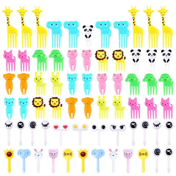 Animal Food Picks for Kids, Fun Bento Picks, Cute Cartoon Animal Fruit