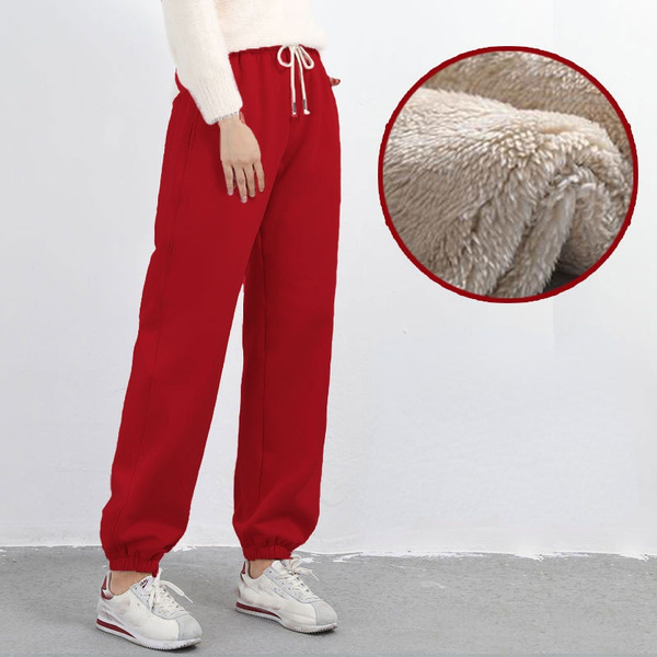 Lamb Velvet Autumn and Winter Plus Velvet Thick Sports Pants Fashion  Women's Harem Pants Large Size Warm Casual Pants
