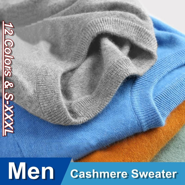 12 Colors Wool Pure Cashmere Sweater Men Pullovers Jumper for Men Pull Long Sleeve Mans Thick Sweaters Pullovers Pull Homme Herren Pullover Maglione