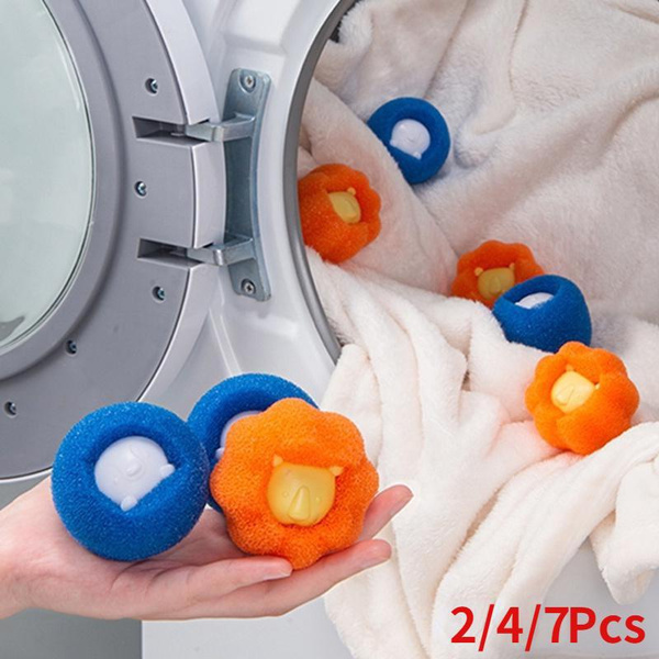 7/4/2Pcs New Magic Laundry Ball Washing Machine Cleaning Balls Hair Removal Catcher Fiber