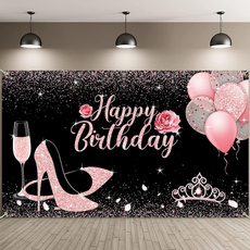 pink, birthdaysupplie, partybanner, Glitter