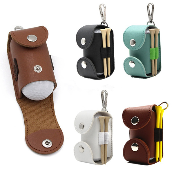 Mini Pocket Leather Golf Ball Storage Pouch Portable Golf Waist Holder