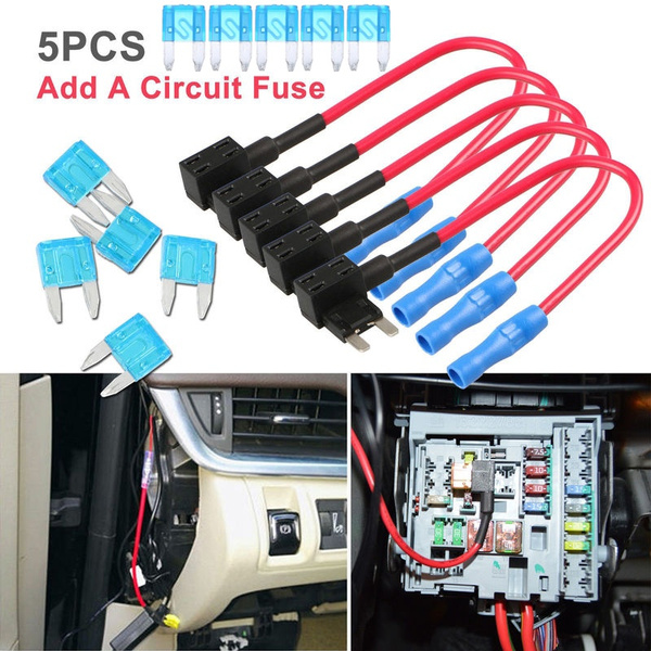5Pack Car AddACircuit Fuse Tap Adapter Holder+10PCS Small ACM 15A