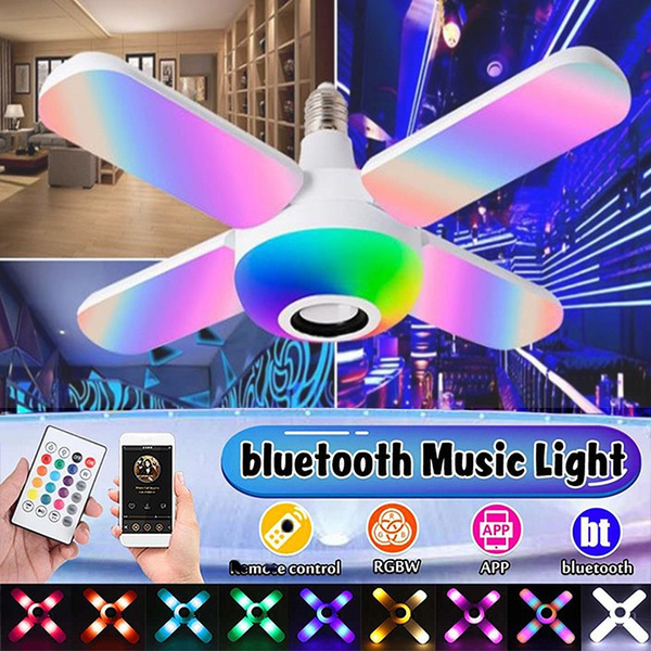 Upgrade 41 Rgb Music Ceiling Light Foldable 4 Leaves Bluetooth Music