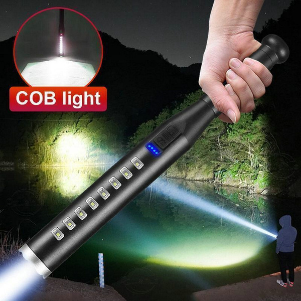 1/2PCS Baseball LED Torch Light Tactical Police Flashlight Rechargeable ...