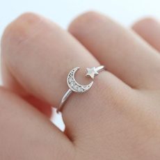 Sterling, DIAMOND, Star, 925 silver rings