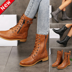ankle boots, Fashion, Plus Size, Leather Boots