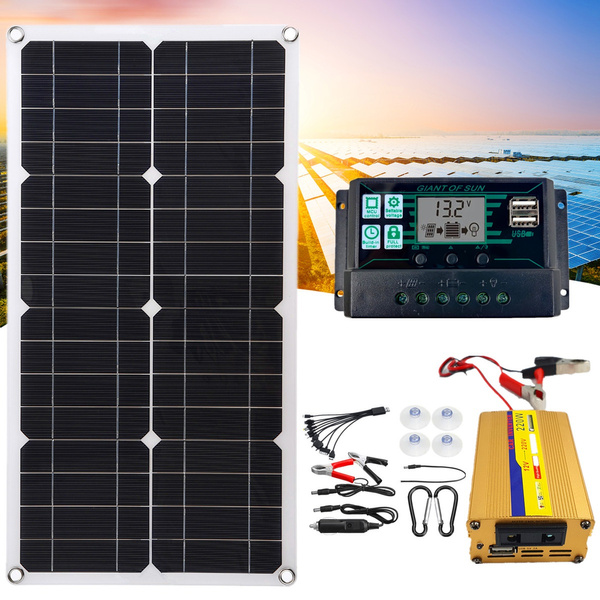 600W Solar Panel Kit Solar Cells Solar Power System 12V To 220V