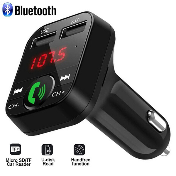 1Pc Car Bluetooth Kit FM Transmitter 2.1A USB Port Car Phone Charger