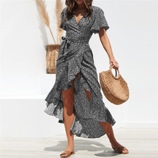 Fashion, ruffle, long dress, Dress