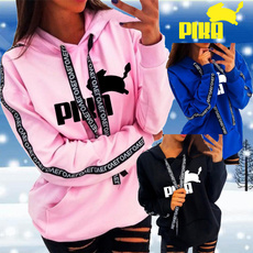 hooded, Sleeve, letter print, Long Sleeve