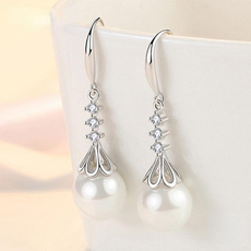 Sterling, Pearl Earrings, hangingearring, sterling silver