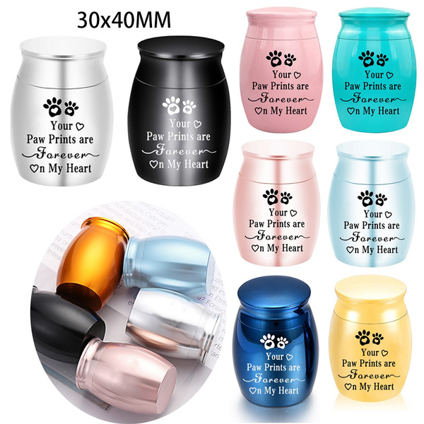 Dog paw print urn for pet ashes cremation memorial urn jar engraved ...