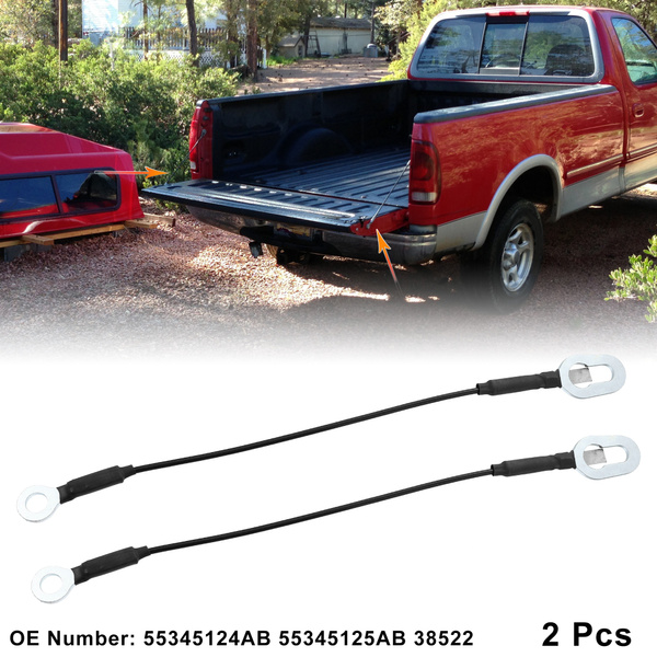 2pcs 19.29" Rear Tailgate Cables Lift Gate Support Straps Pickup for