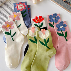 cute, Flowers, Breathable, casualsock