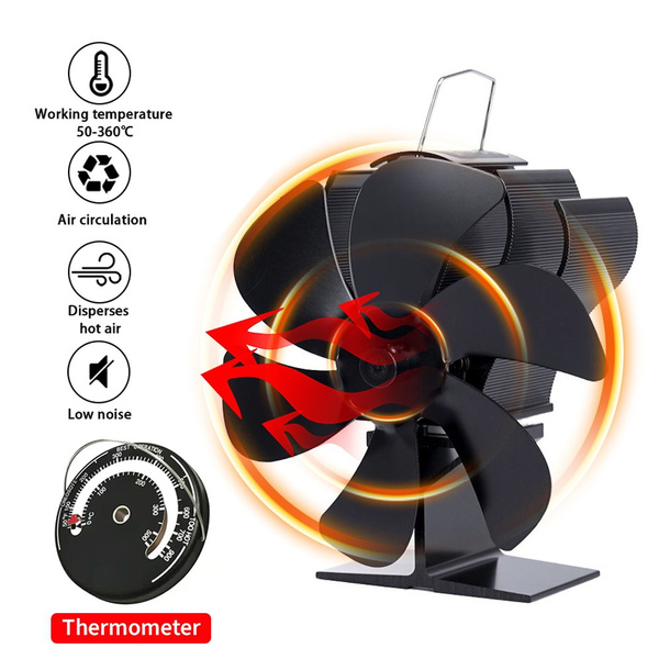 Fireplace Fan With 6 Blades Heatpowered Stove Fan No Battery or Electricity Required Log Wood