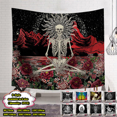 tapestrywall, tapestryforbedroom, Home Decor, skull