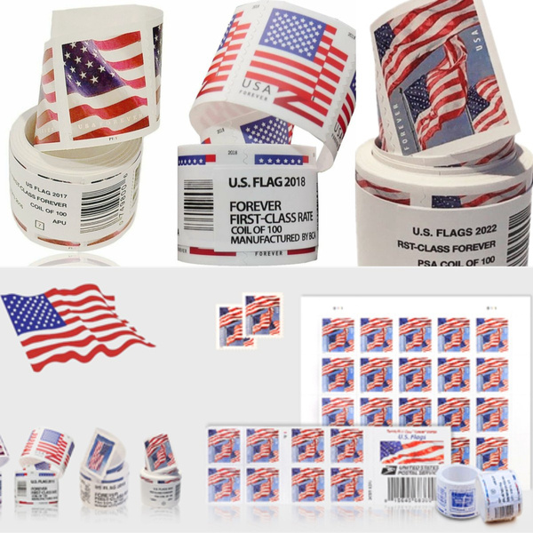 US Flags FirstClass Forever Stamps with Stamp Dispenser Forever 2022