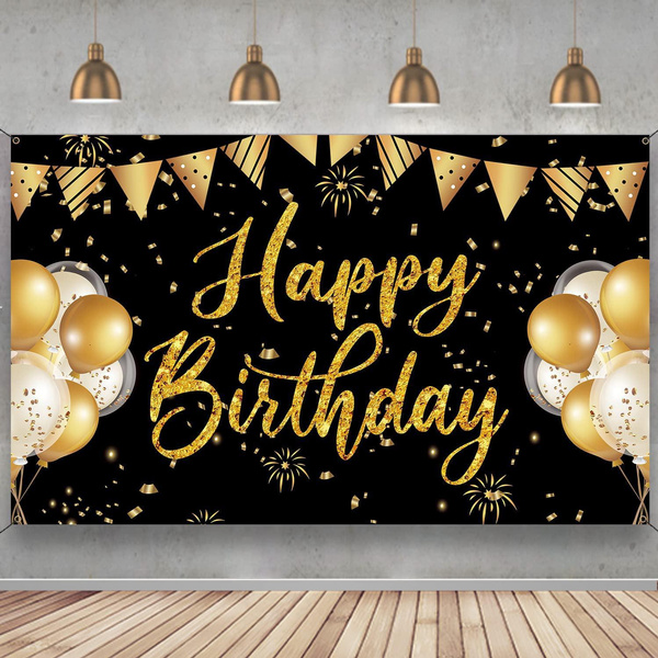 Happy Birthday Decorations Backdrop Banner, Birthday Decorations for ...
