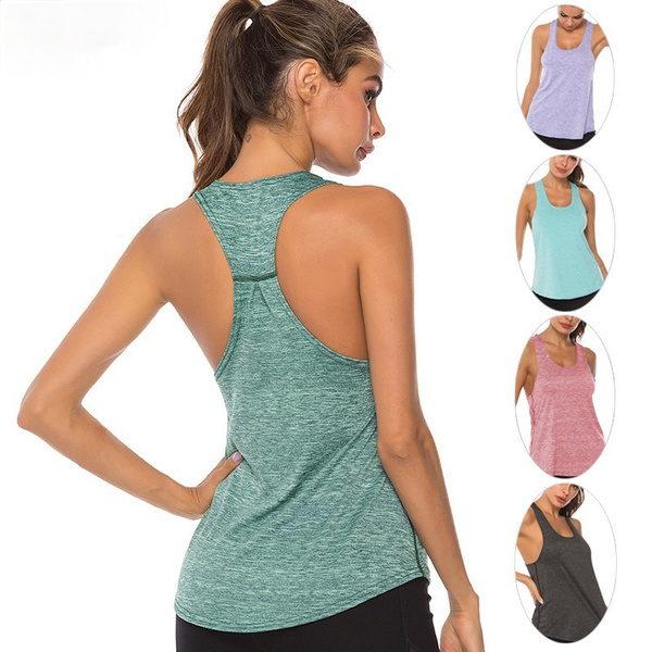 2023 Women's Gym Sports Vest Women Sleeveless Shirts Tank Fitness Running  Clothes Tight Quick Dry Tops Singlet Yoga Top Workout