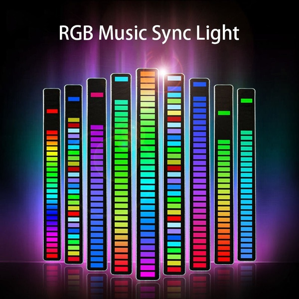 Smart RGB LED Light Bars, Indicador de Nível de Música, Luz Ambiente,  Controle de Som Colorido