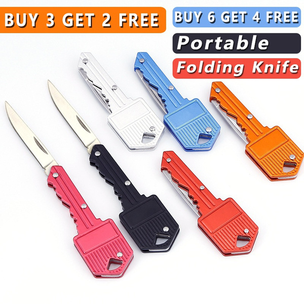 (Buy 3 Get 2 Free) 7 Color Portable Key Folding Knife Key Pocket Knife Key Chain Knife Peeler