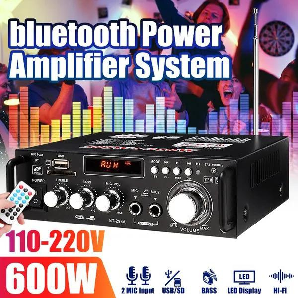 110V/ 220V DC12V 2 Channel Bluetooth Subwoofer Amplifier Board 300W