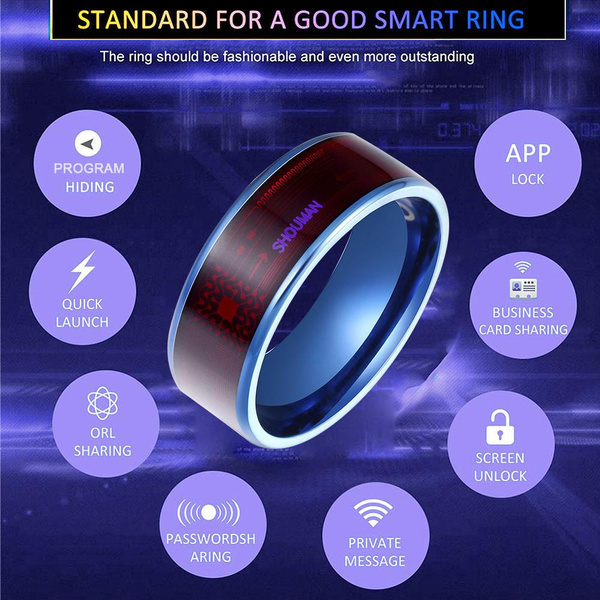 NFC Ring Waterproof Smart Ring App Enabled Wearable Technology For iOS