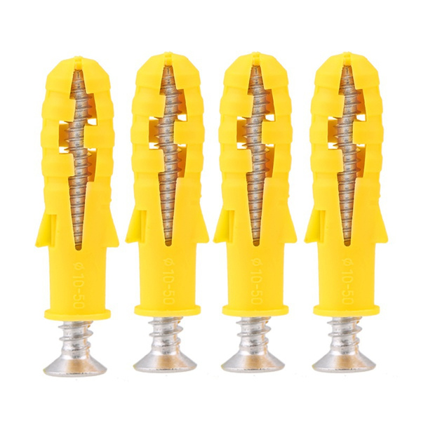 Plastic Anchors and Mounting Screws for Concrete Stucco Dry Shelf