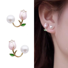 pink, Jewelry, tulipearring, Tulips