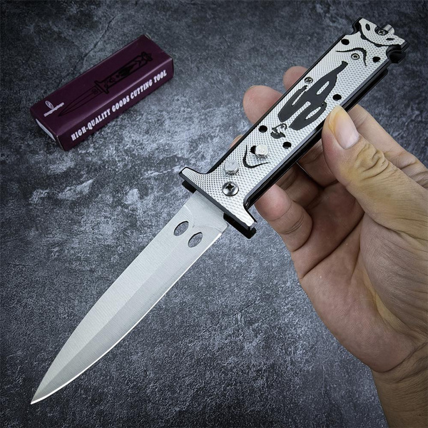 Spring Assisted Opening Spring Knife Tactical Folding Knife Push Button
