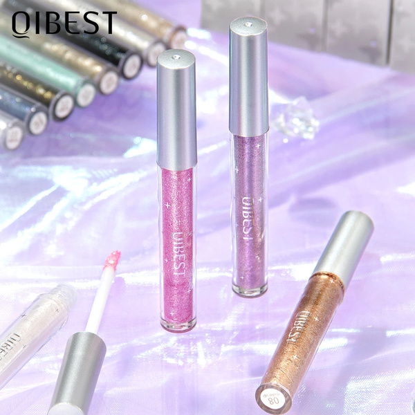QIBEST Liquid Eyeshadow Glitter Highlight Pearl Glitter Matte Super
