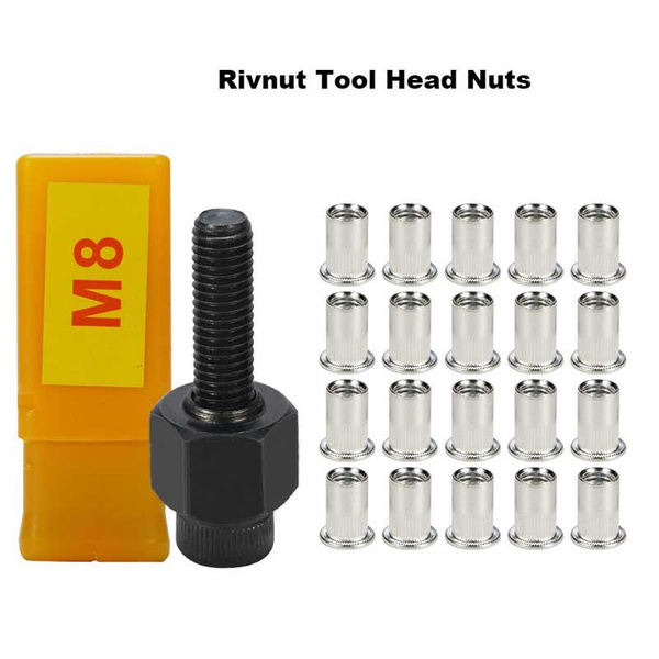 Rivnut Tool Head Nuts Manual Riveter Hand Rivet Nut Tool with Stainless Steel Nuts For M3 M4 M5