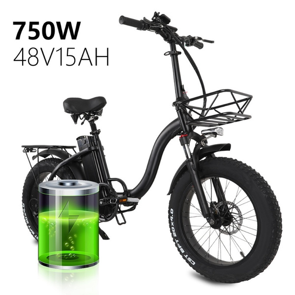 Electric Bike for Adults with 750W Motor Fat Tire Folding Ebike 48V
