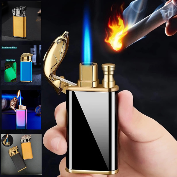 New Fashion Dragon Tiger Creative Double Fire Flame Toggle open flame