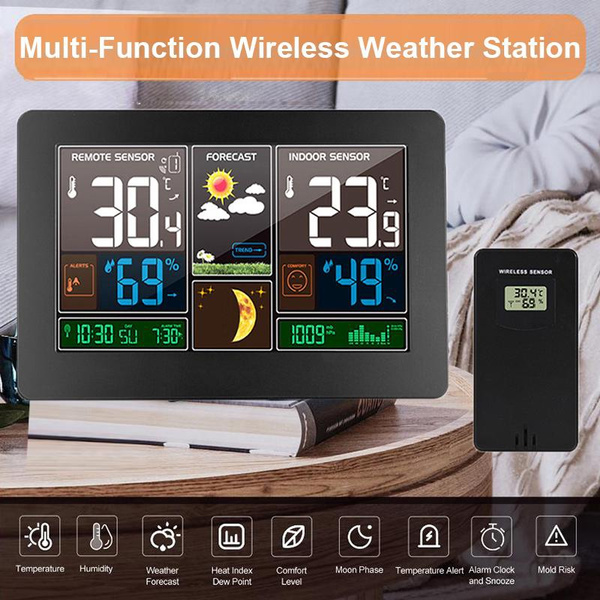 Professional Weather Station Wireless Indoor Outdoor Thermometer, Color
