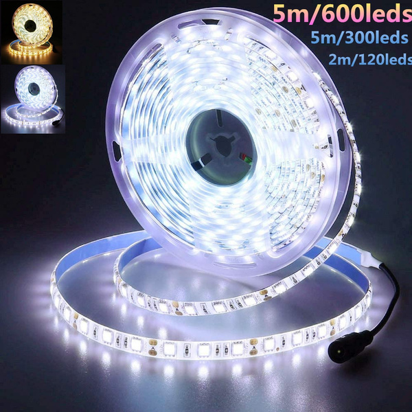 12V LED Strip Lights 3000-6500K 120/300/600LEDs, Dimmable Cuttable Flexible  LED Rope Light for Bedroom, Living Room, Kitchen，Party