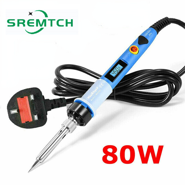 80W Soldering Iron Kit Adjustable Temperature Wire Stand Tip Solder