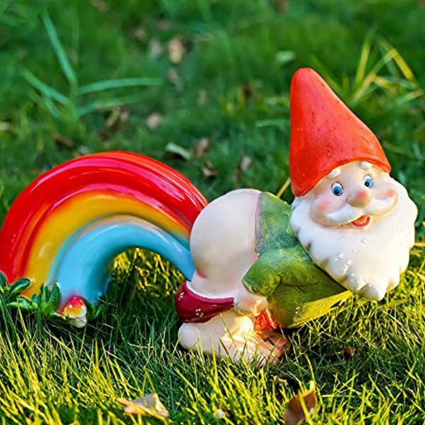 Lucky Garden Rainbow Fart Dwarf Gnome Micro Landscape Gnome Ornament