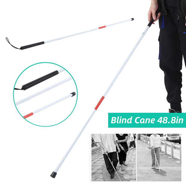 Folding Blind Cane Walking Cane Long White Stick Foldable Mobility ...