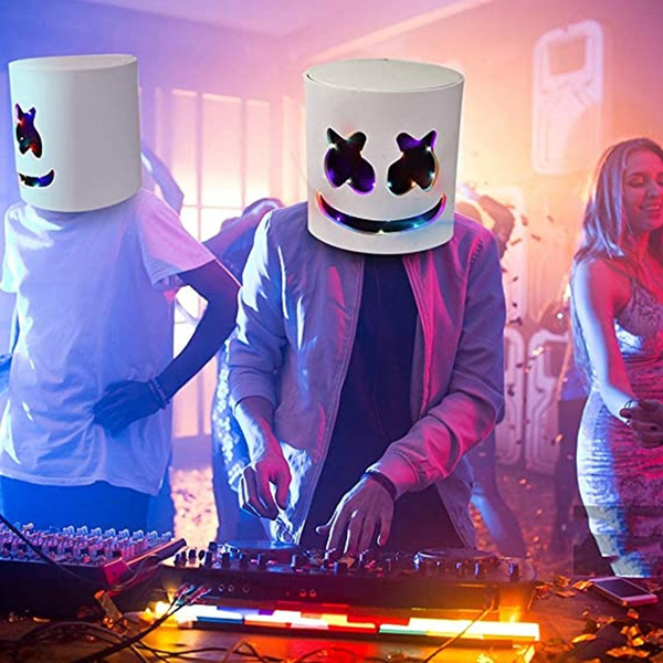 DJ LED Mask - Music Festival Full Head Masks Helmet for Men Women Kids ...