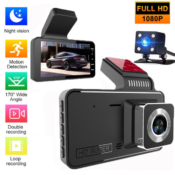 Dual Dash Cam 1080P FHD DVR Car Driving Video Recorder 4 Inch LCD ...