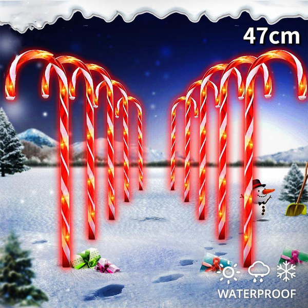 New 5pcs Light String Decoration Christmas Candy Cane Lights Outdoor