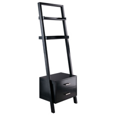 drawer, bookcase, black, leaning
