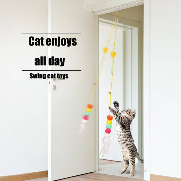 Interactive Cat Toy Hanging Simulation Cat Toy Funny Self-hey Interactive  Toy for Kitten Playing Teaser Wand Toy Cat Supplies