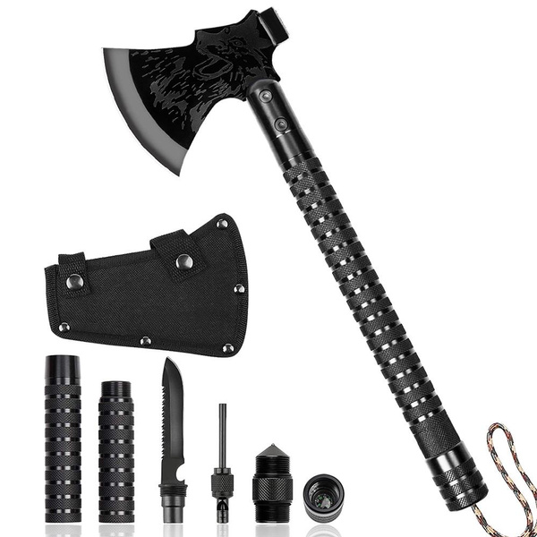 Tactical Survival Axe Tomahawk Throwing Hatchet Stainless Steel Camping Hunting Wish