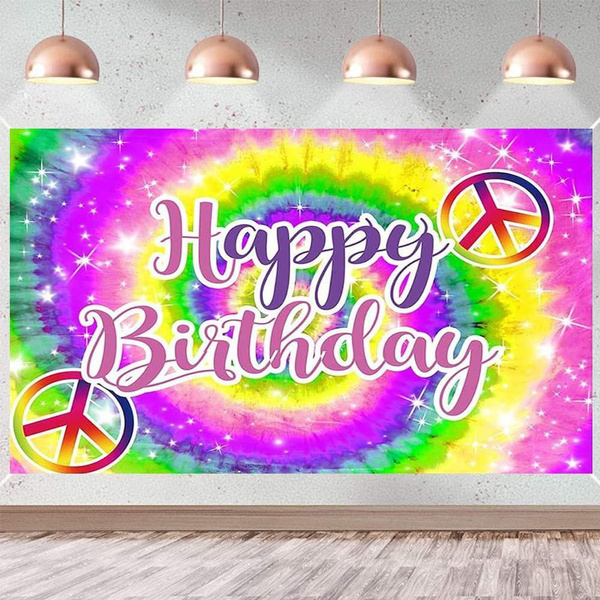 Tie Dye Theme Party Supplies 60's Theme Happy Birthday Hippie